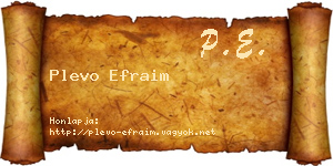Plevo Efraim névjegykártya
